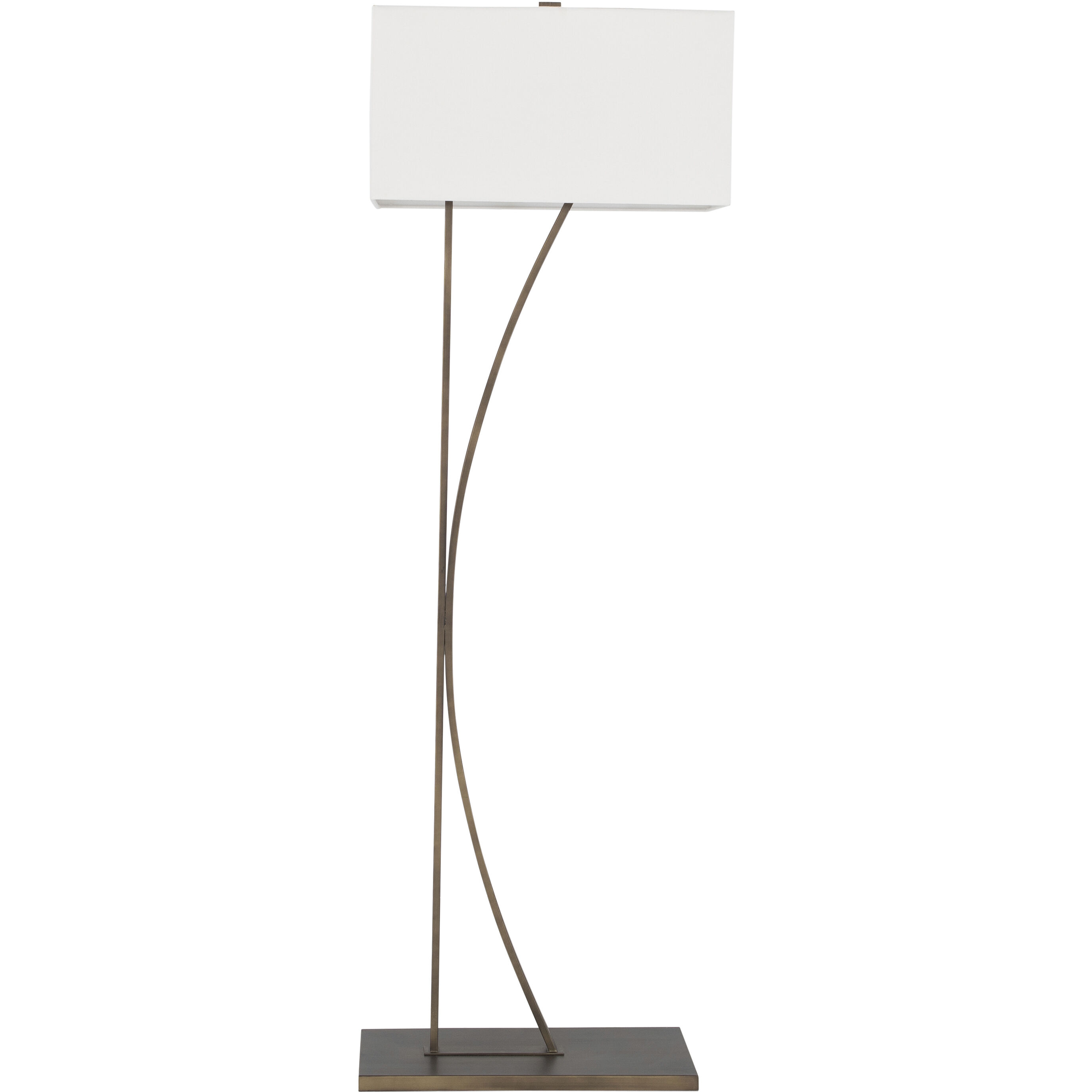 Anya 70.5 inch Brushed Bronze and White Linen Floor Lamp Portable Light