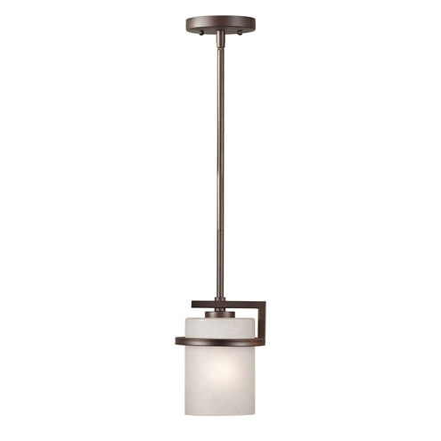 Signature 1 Light 7 inch Antique Bronze Mini Pendant Ceiling Light