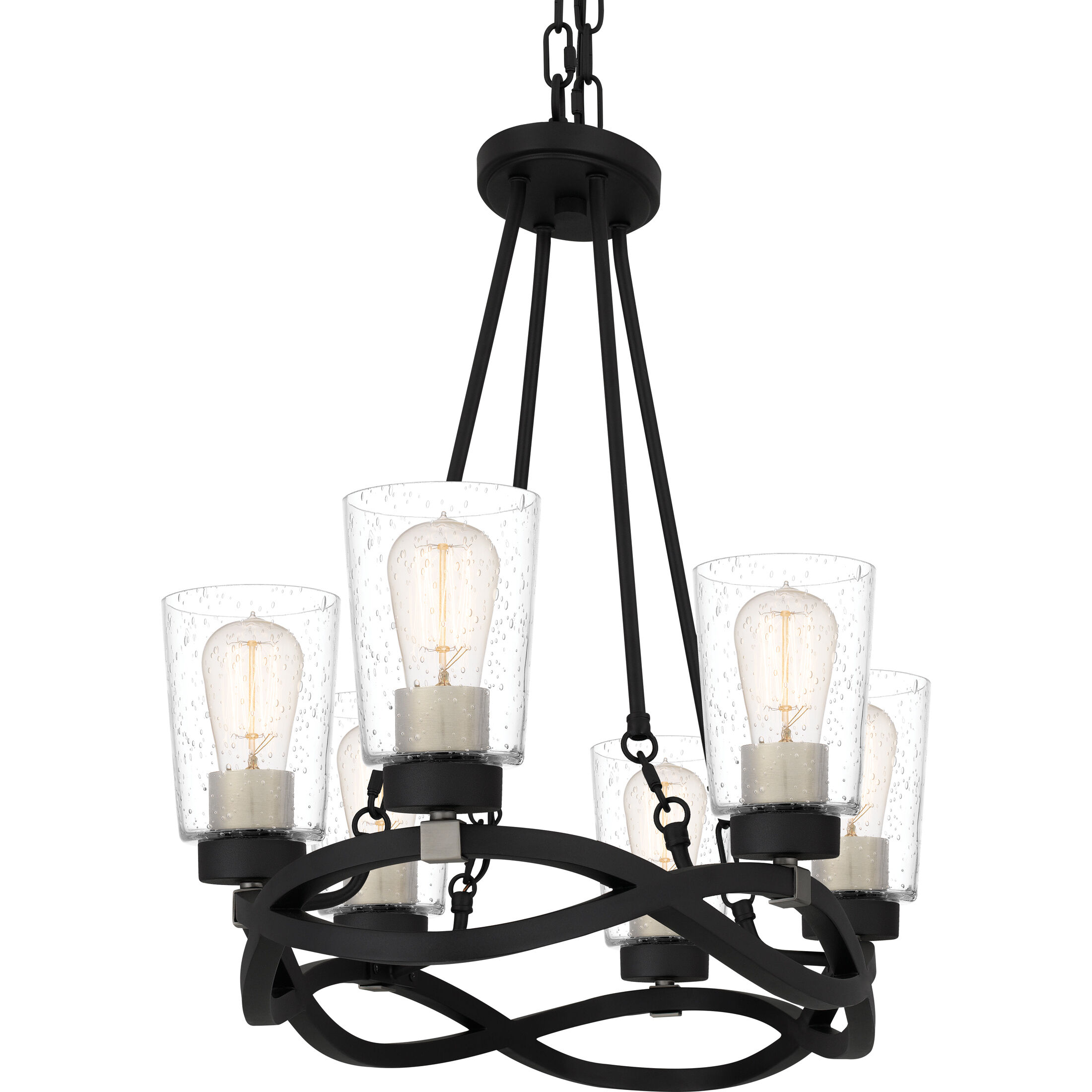 Overlook 6 Light 33 inch Earth Black Island Light Ceiling Light
