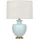 Michael Berman Atlas 25.25 inch 150.00 watt Matte Sky Blue Table Lamp Portable Light in Modern Brass