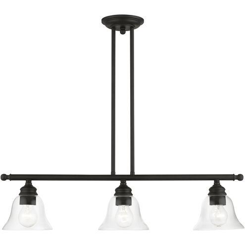 Moreland 3 Light 30 inch Black Linear Chandelier Ceiling Light