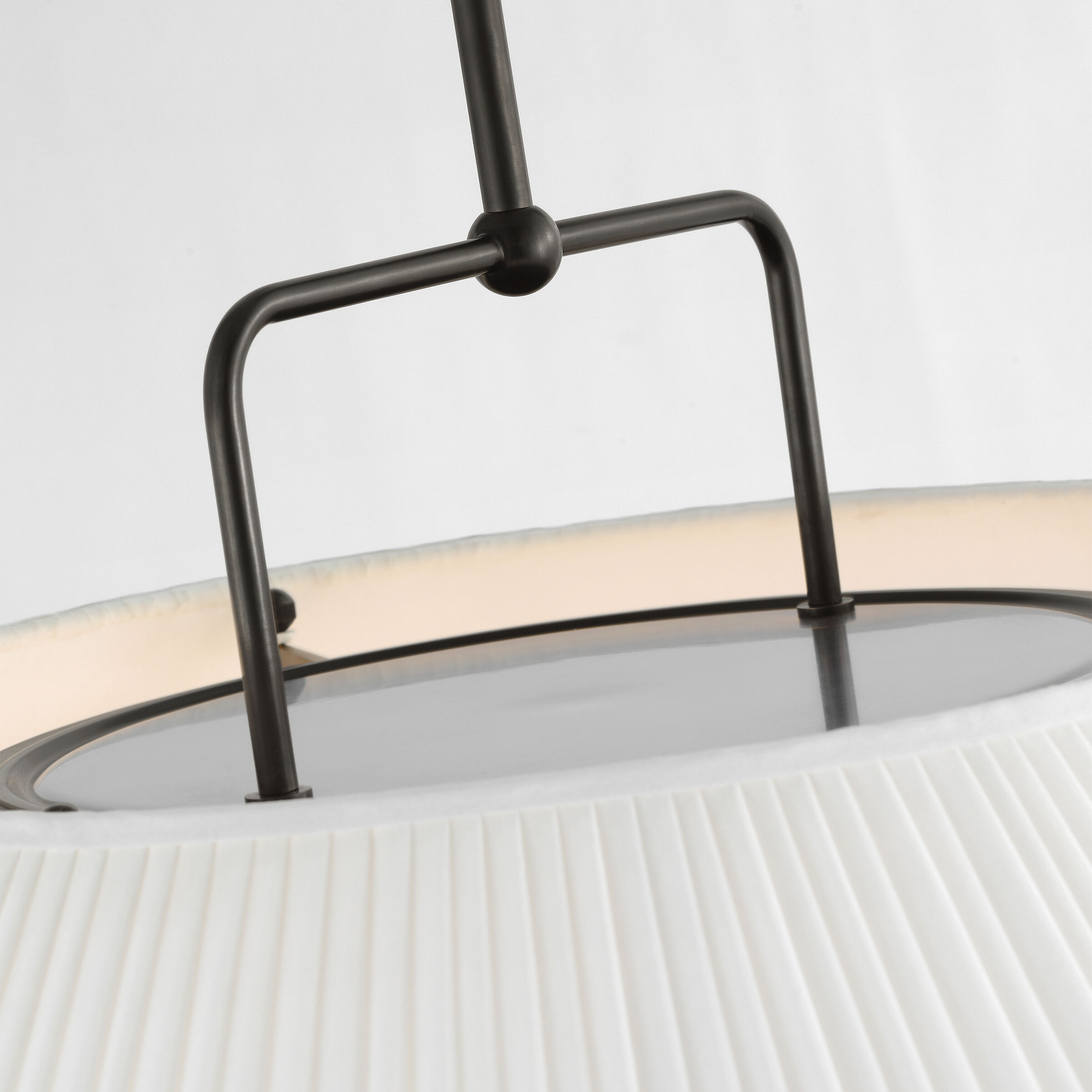 Amber Lewis Serrato LED 32.5 inch Bronze Hanging Shade Ceiling Light