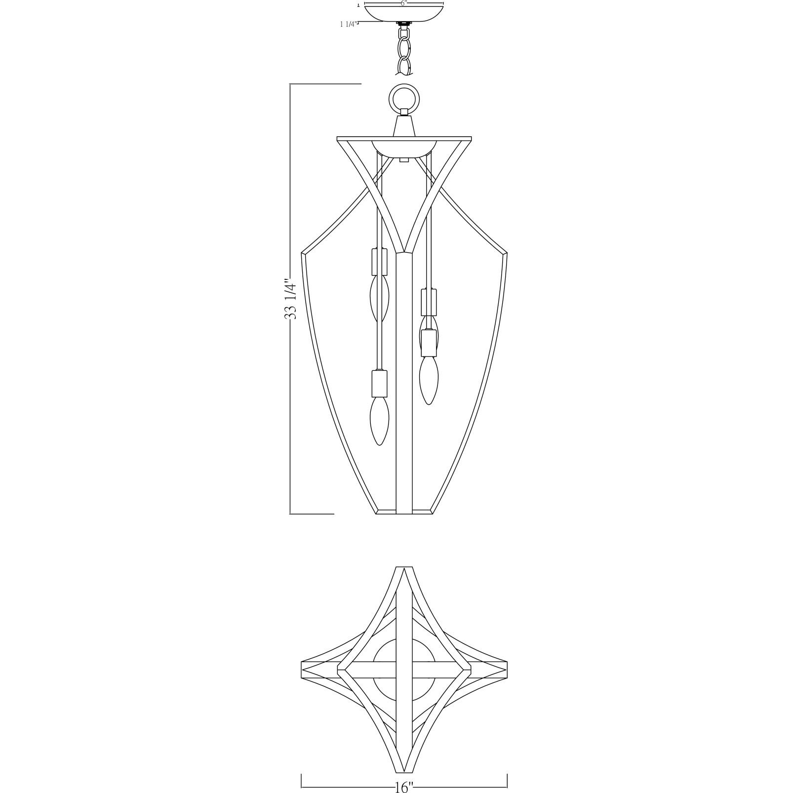 Windsung 4 Light 16 inch English Bronze Pendant Ceiling Light