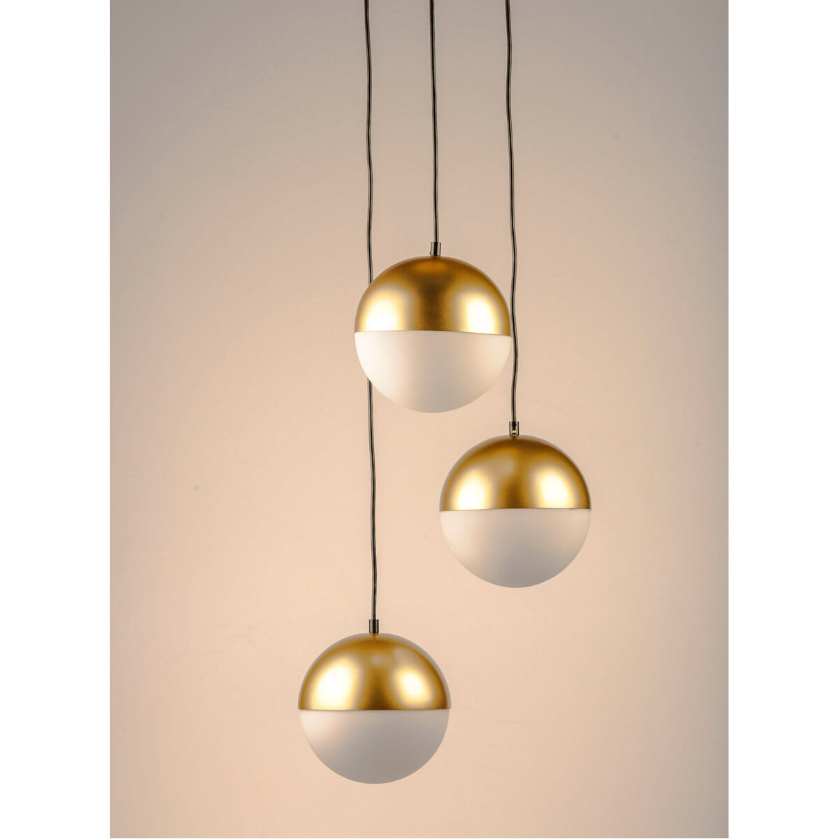 Half Moon LED 16.5 inch Metallic Gold Multi-Light Pendant Ceiling Light