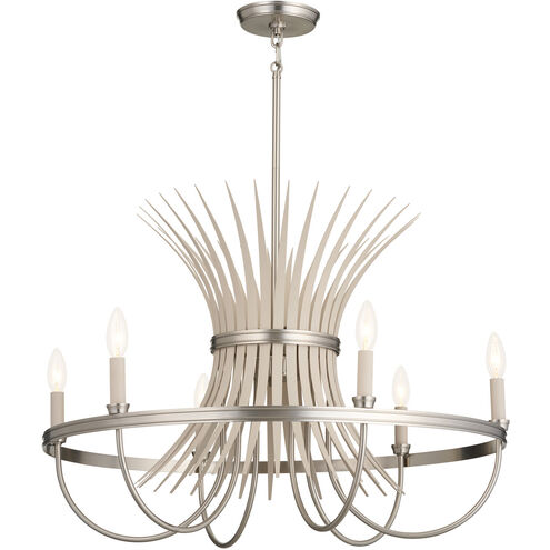 Homestead Baile 6 Light 29 inch Brushed Nickel Chandelier Ceiling Light, Baile