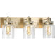Calhoun 3 Light 22 inch Vintage Brass Bath Vanity Wall Light