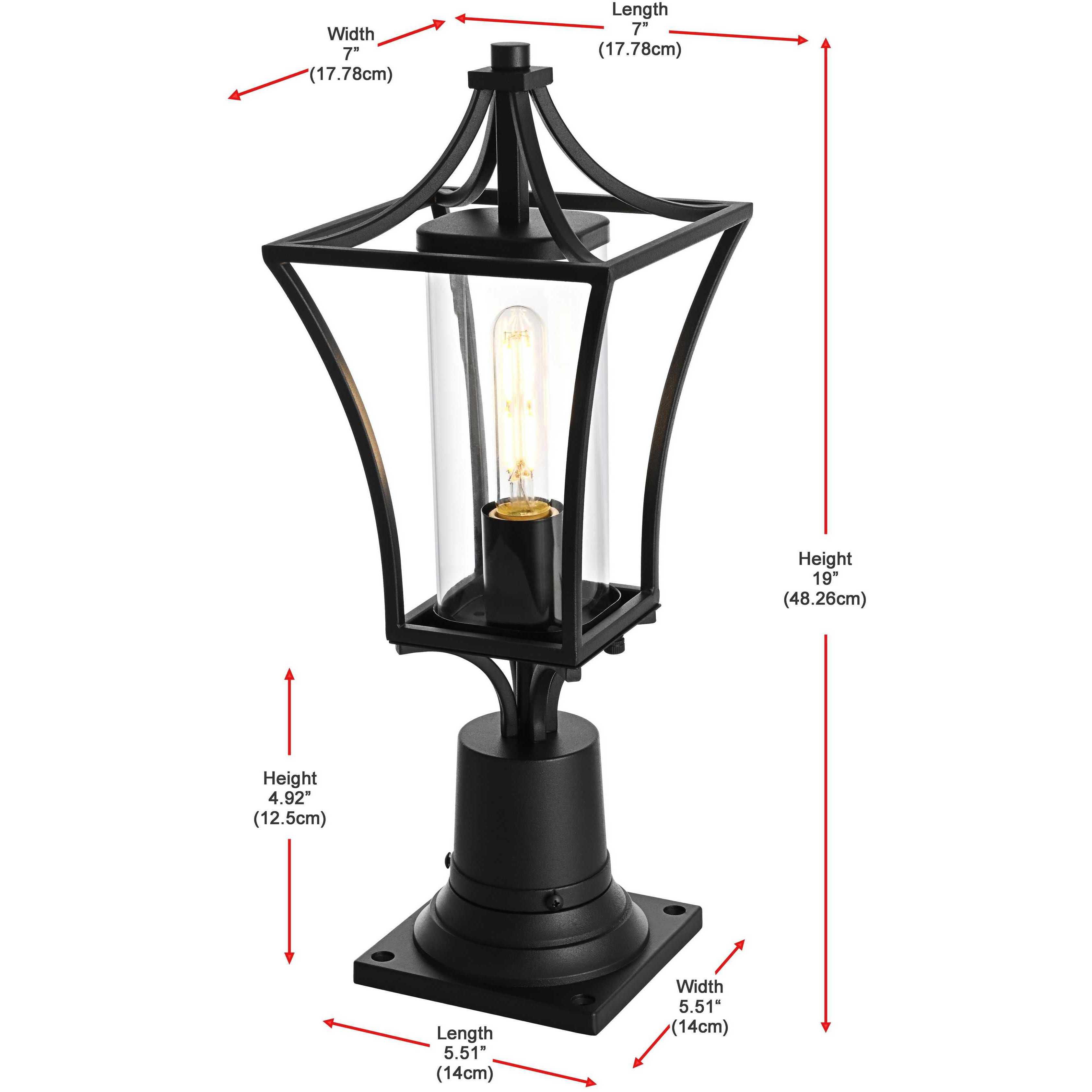 Belgrade 1 Light 19 inch Black Outdoor Post Light