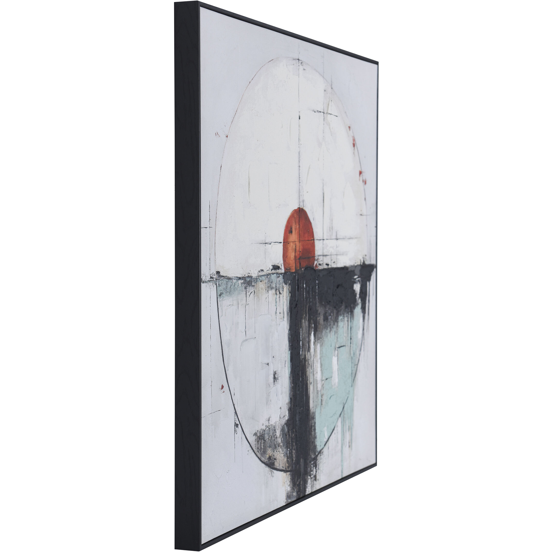 Moon Movement Multi - White and Blue and Black and Beige and Orange Wall Art