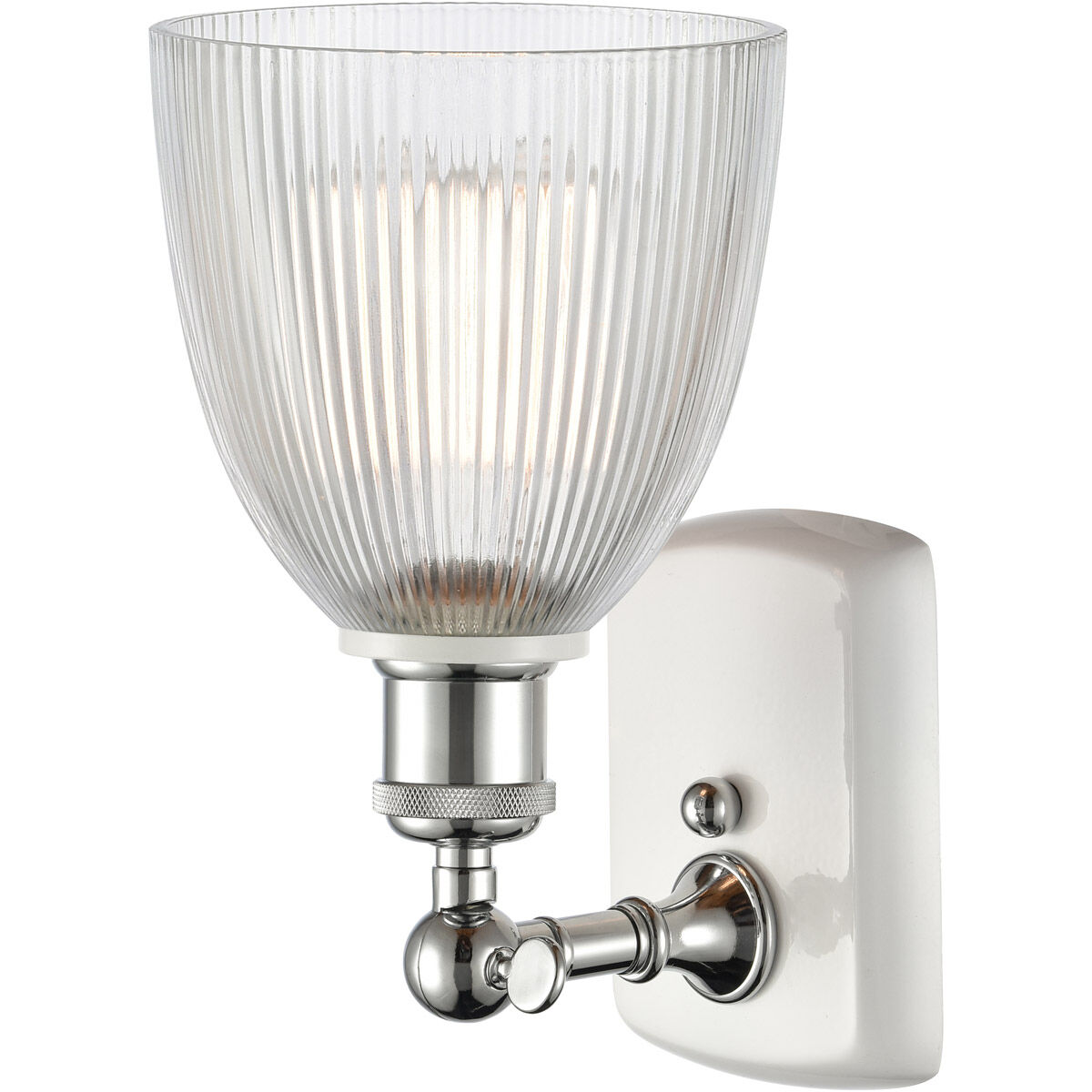 Ballston Castile LED 6 inch White and Polished Chrome Sconce Wall Light in Clear Glass, Ballston