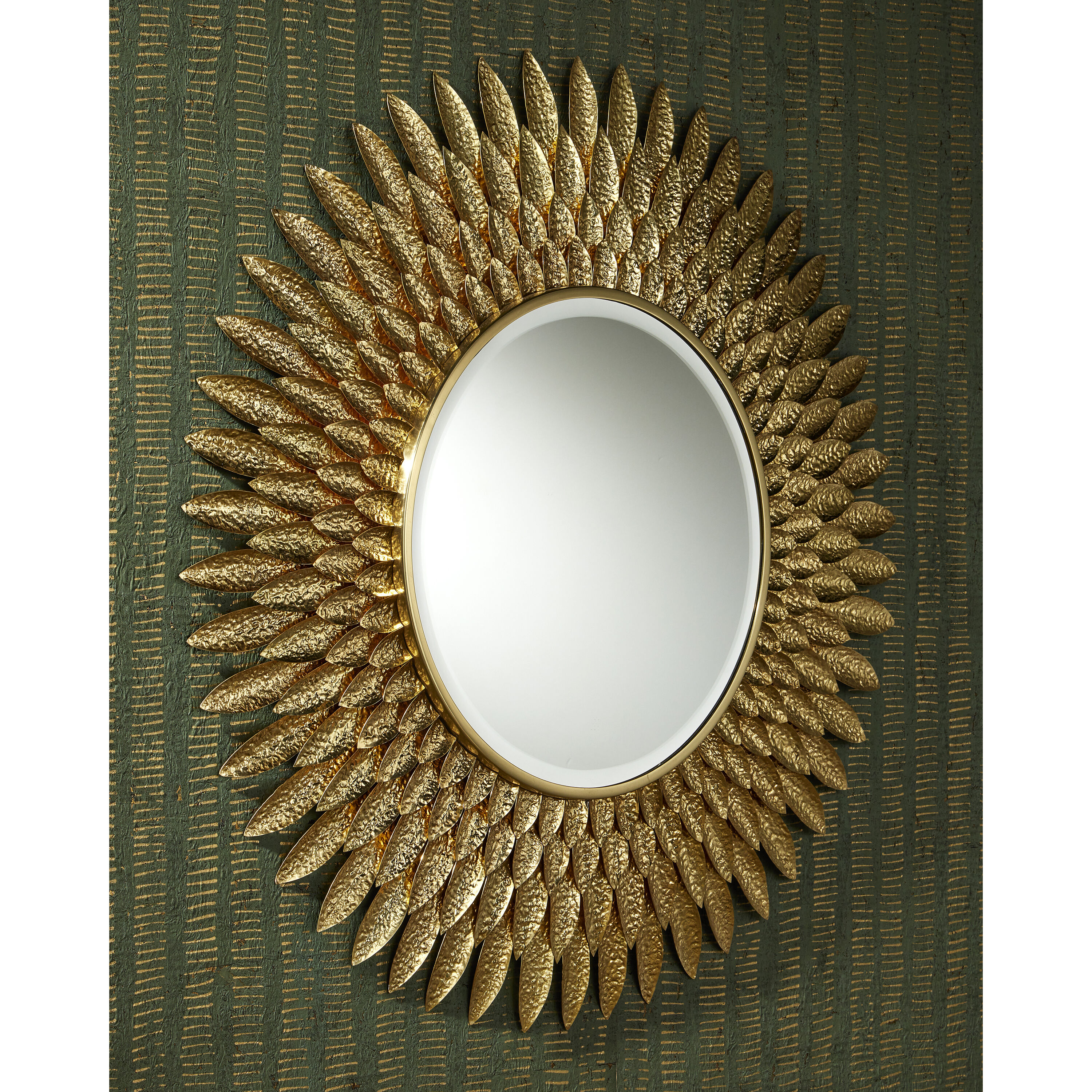 Plume 39 inch Brass Mirror