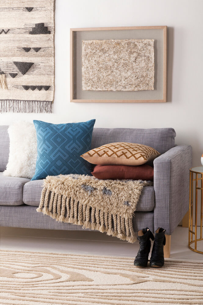 Ethiopia 18 X 18 inch Sky Blue Pillow Kit, Square