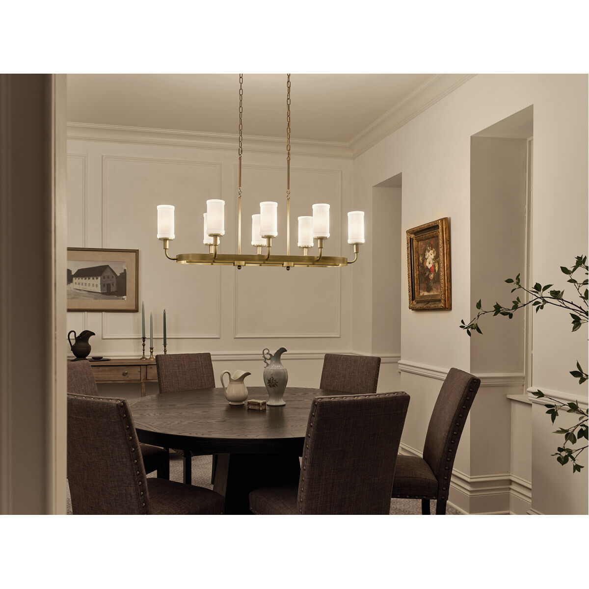 Homestead Vetivene 8 Light 17.5 inch Natural Brass Chandelier Linear Ceiling Light