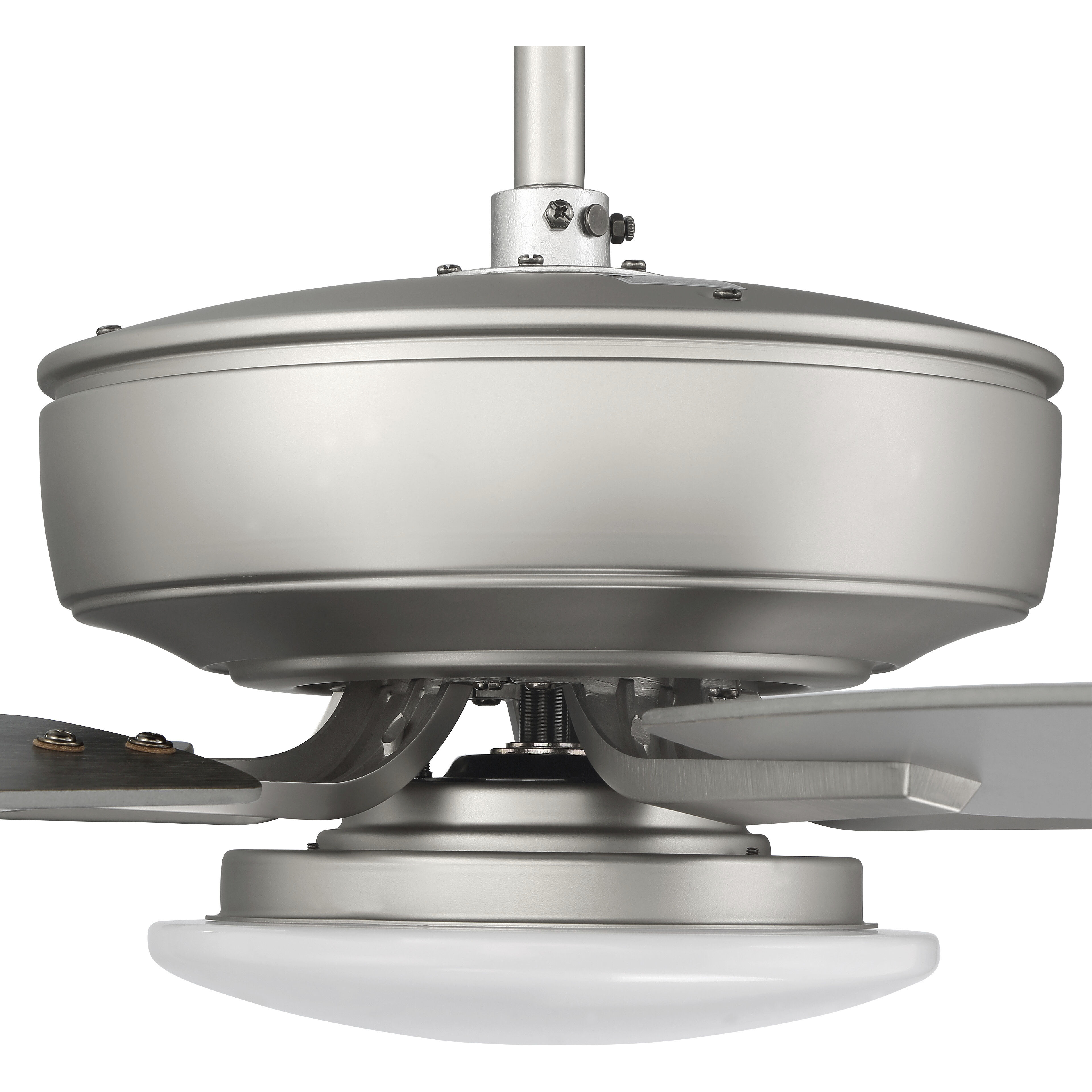 Pro Plus 112 52 inch Brushed Satin Nickel with Brushed Nickel/Greywood Blades Contractor Ceiling Fan, Slim