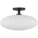 Traditional 1 Light 18 inch Matte Black Semi-Flush Ceiling Light