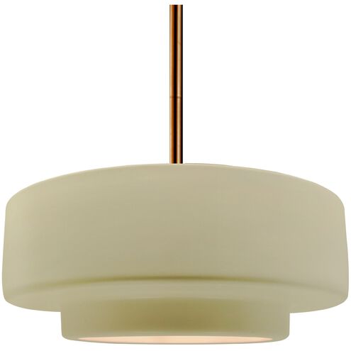 Radiance LED 14.5 inch Vanilla Gloss and Brushed Brass Pendant Ceiling Light