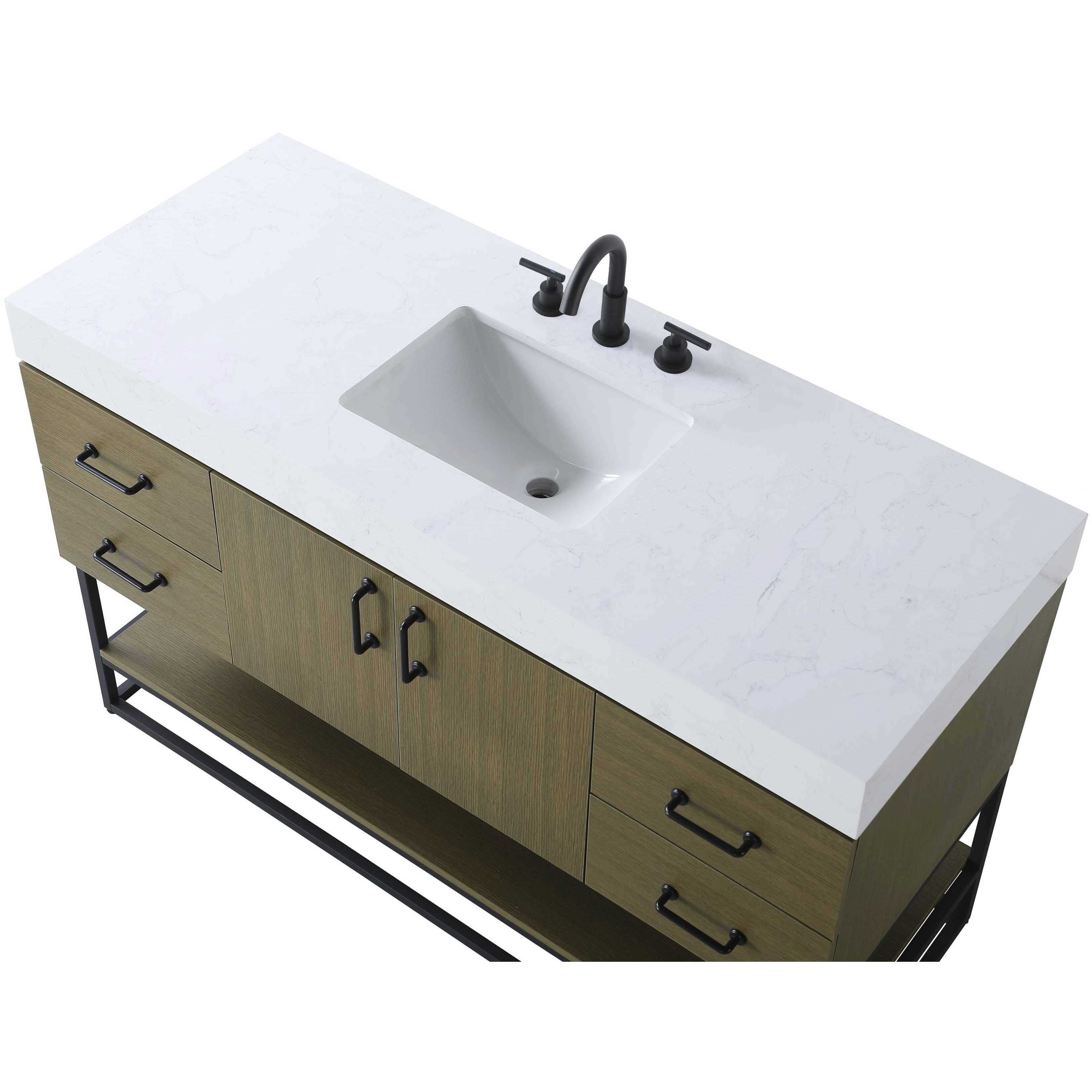 Caroline 54 X 34 inch Chestnut Brown Bathroom Vanity Cabinet