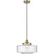 Bridgeton 1 Light 16 inch Antique Brass Mini Pendant Ceiling Light in Seedy Glass