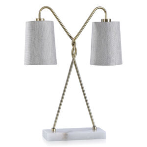 Hume 24 inch 60.00 watt Brass/White/Light Grey Table Lamp Portable Light 