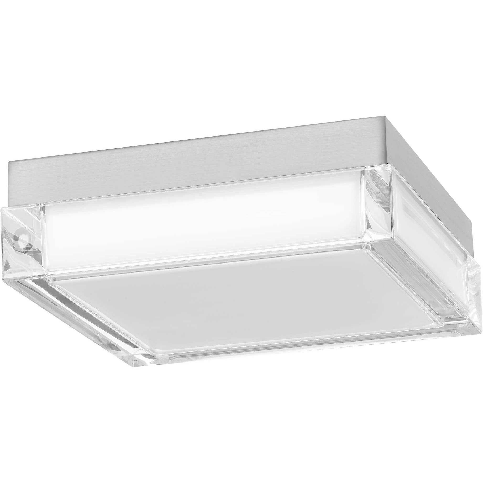 Box LED 8 inch Brushed Stainless Steel Outdoor Flush Mount