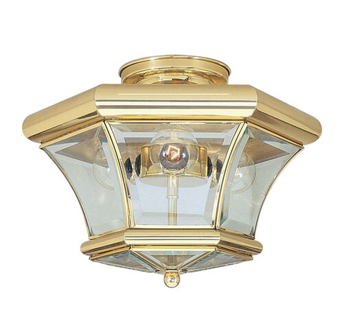Monterey 3 Light 13 inch Polished Brass Semi-Flush Mount Ceiling Light