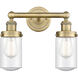 Dover 2 Light 15.5 inch Brushed Brass Bath Vanity Light Wall Light in Seedy