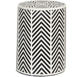 Canada 22 X 18 inch Black and White Side Table 