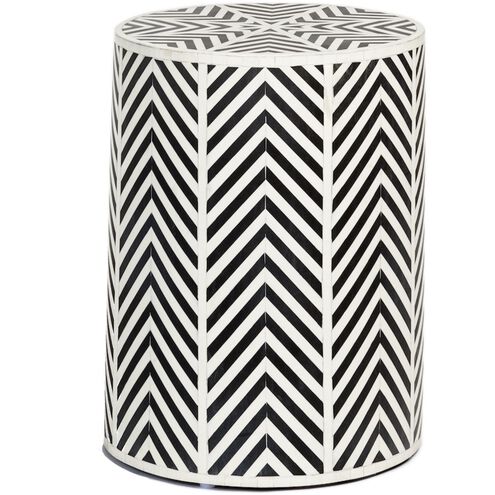 Canada 22 X 18 inch Black and White Side Table