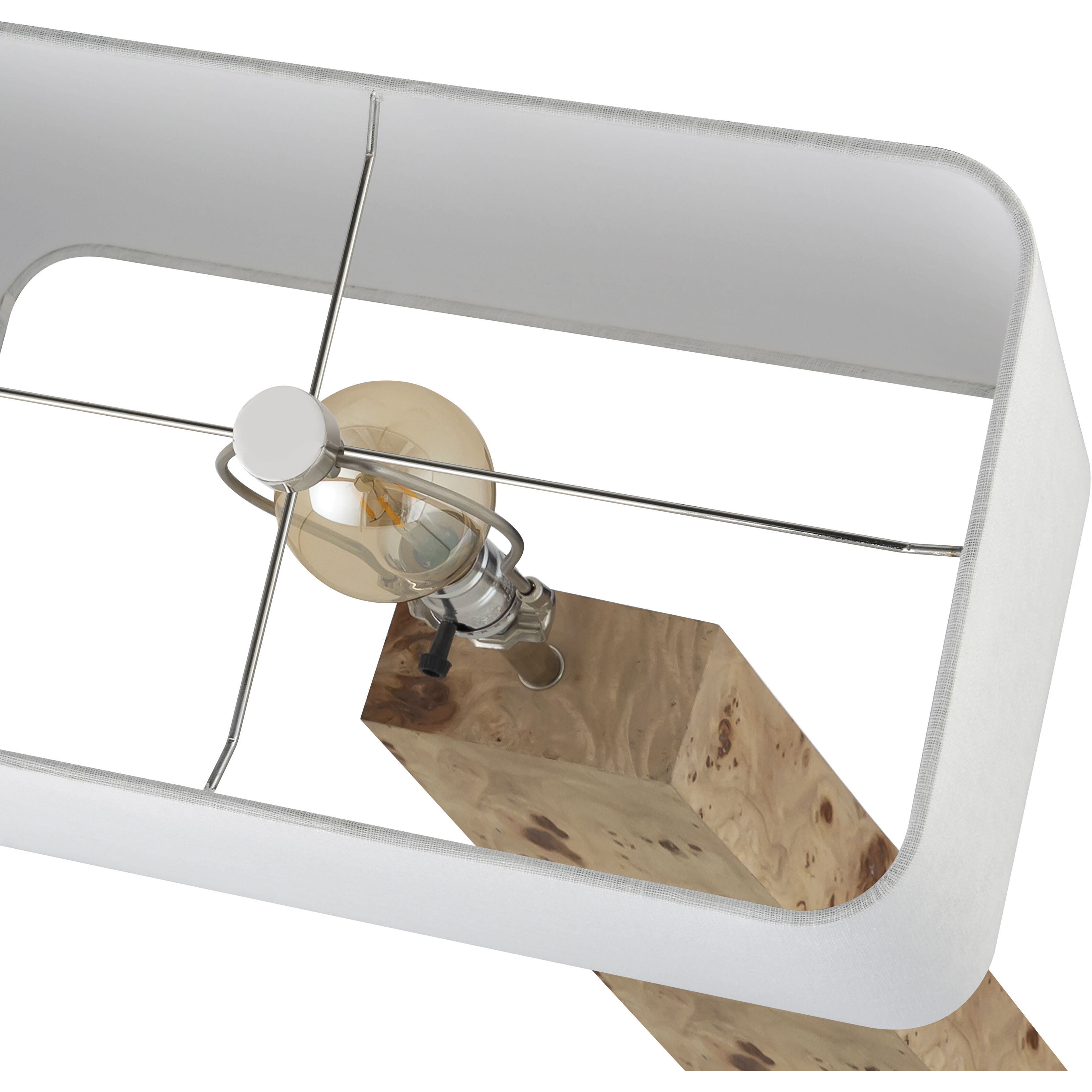 Cahill 63 inch 150 watt Natural Burl with Polished Nickel Floor Lamp Portable Light