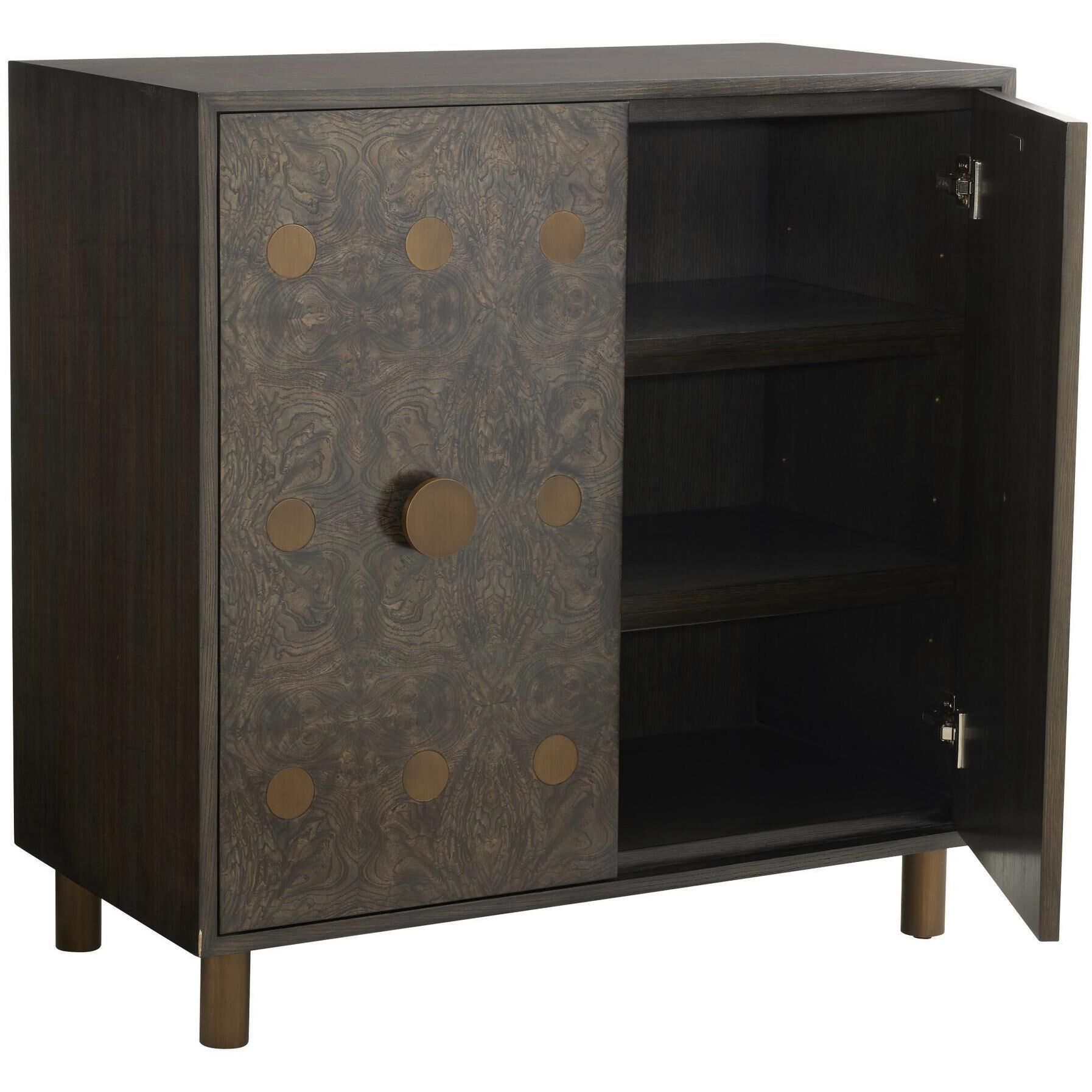 Keanu Truffle Burl and Truffle with Vintage Brass Cabinet