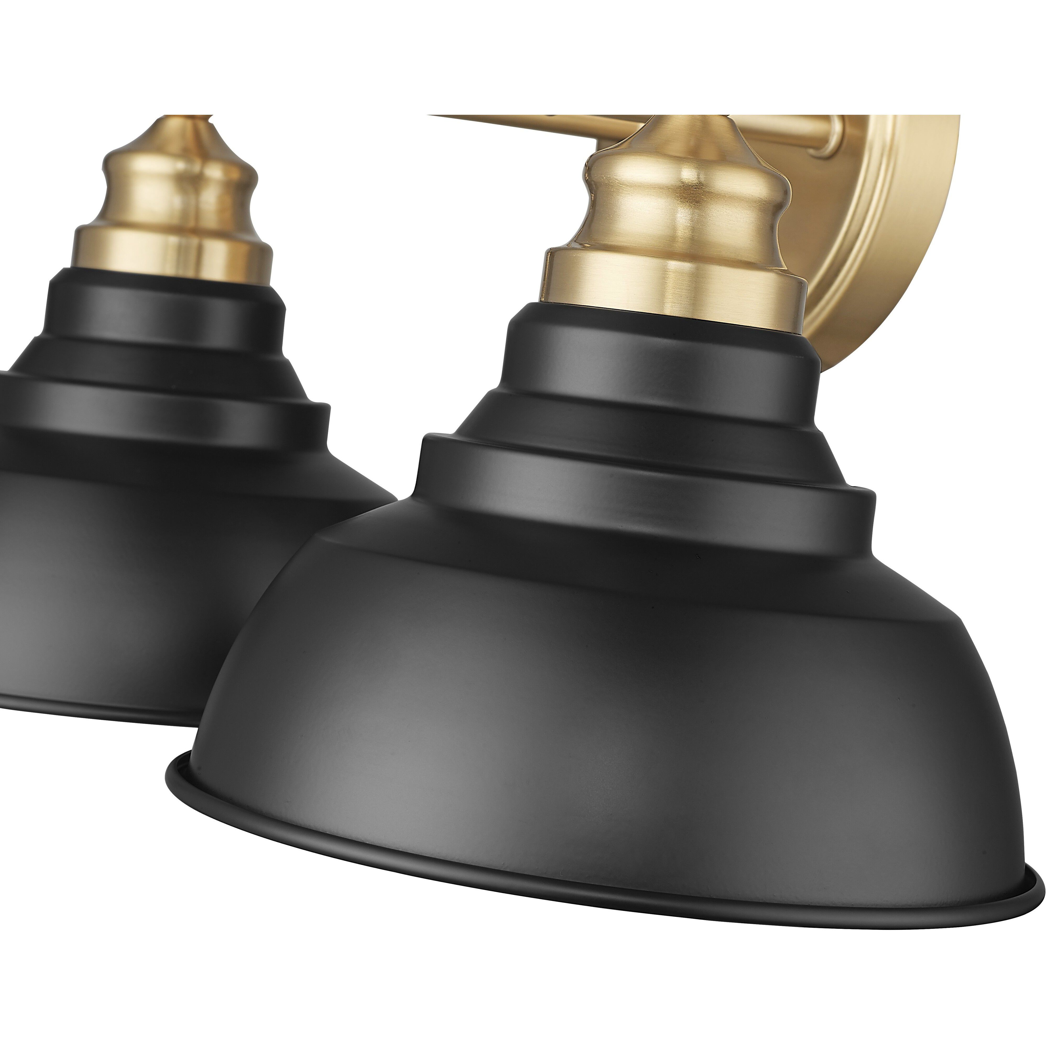 Bishop 2 Light 18 inch Matte Black and Brass Vanity Wall Light