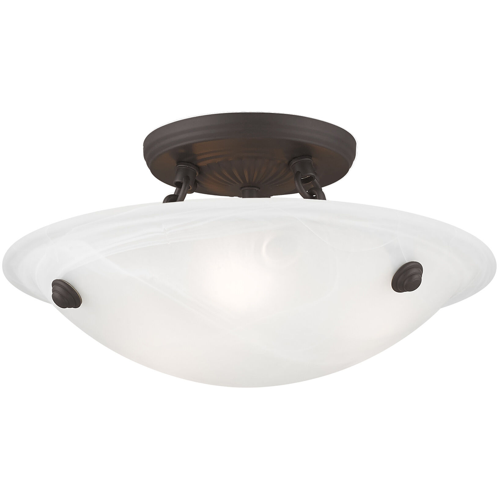 Oasis 3 Light 12 inch Bronze Semi-Flush Mount Ceiling Light
