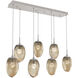 Meteo LED LED Beige Silver Linear Pendant Ceiling Light in Metallic Beige Silver, 2700K LED, Zircon Inner - Bronze Outer, Multi-Port