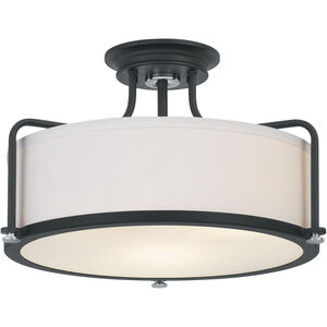Rigel 3 Light 17.5 inch Earth Black Semi-Flush Mount Ceiling Light