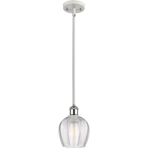 Ballston Norfolk LED 6 inch White and Polished Chrome Mini Pendant Ceiling Light in Clear Glass