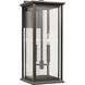 Audley 2 Light 20 inch Antique Bronze Outdoor Wall Lantern in Clear Glass, Large
