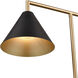 Halton 20 inch 40.00 watt Black with Satin Brass Desk Lamp Portable Light