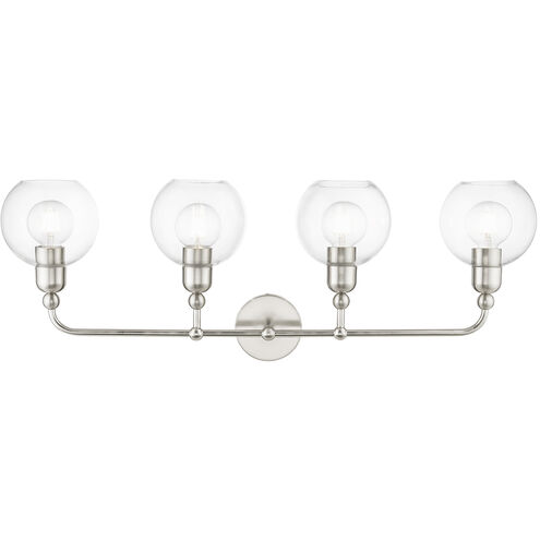 Downtown 4 Light 36 inch Brushed Nickel Vanity Sconce Wall Light, Large, Sphere