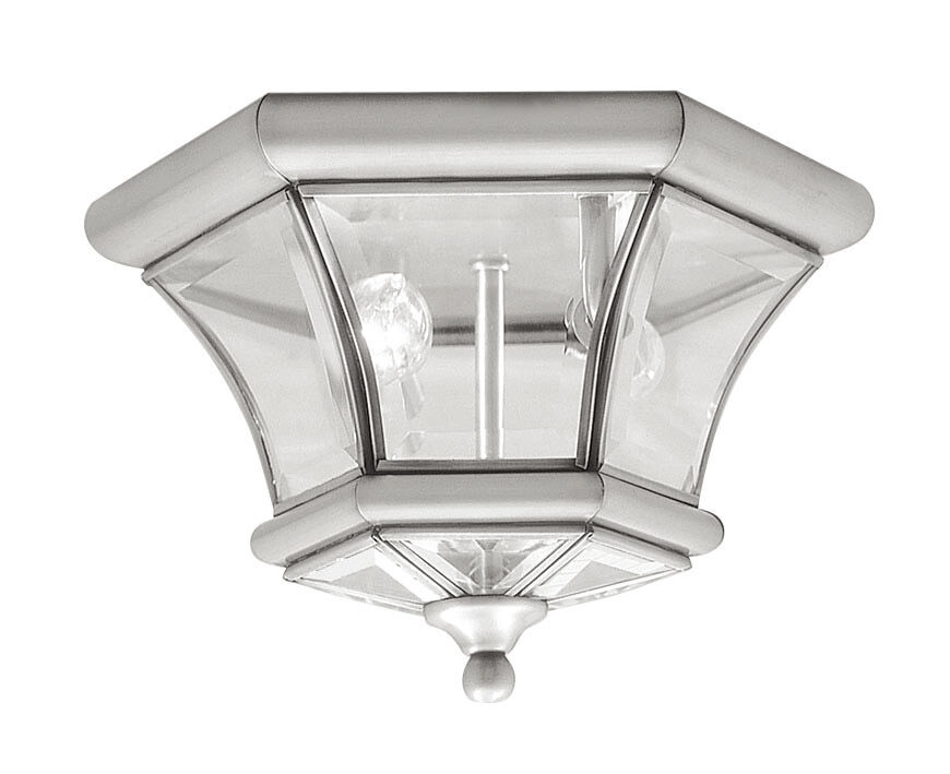 Monterey/Georgetown 2 Light 11 inch Brushed Nickel Outdoor Ceiling Mount
