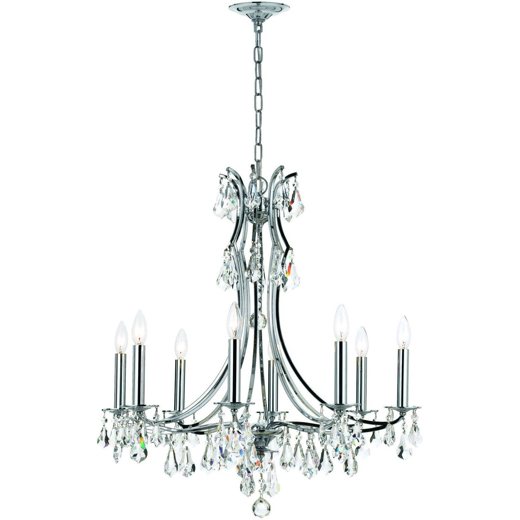 Cedar 8 Light 28 inch Polished Chrome Chandelier Ceiling Light in Clear Swarovski Strass