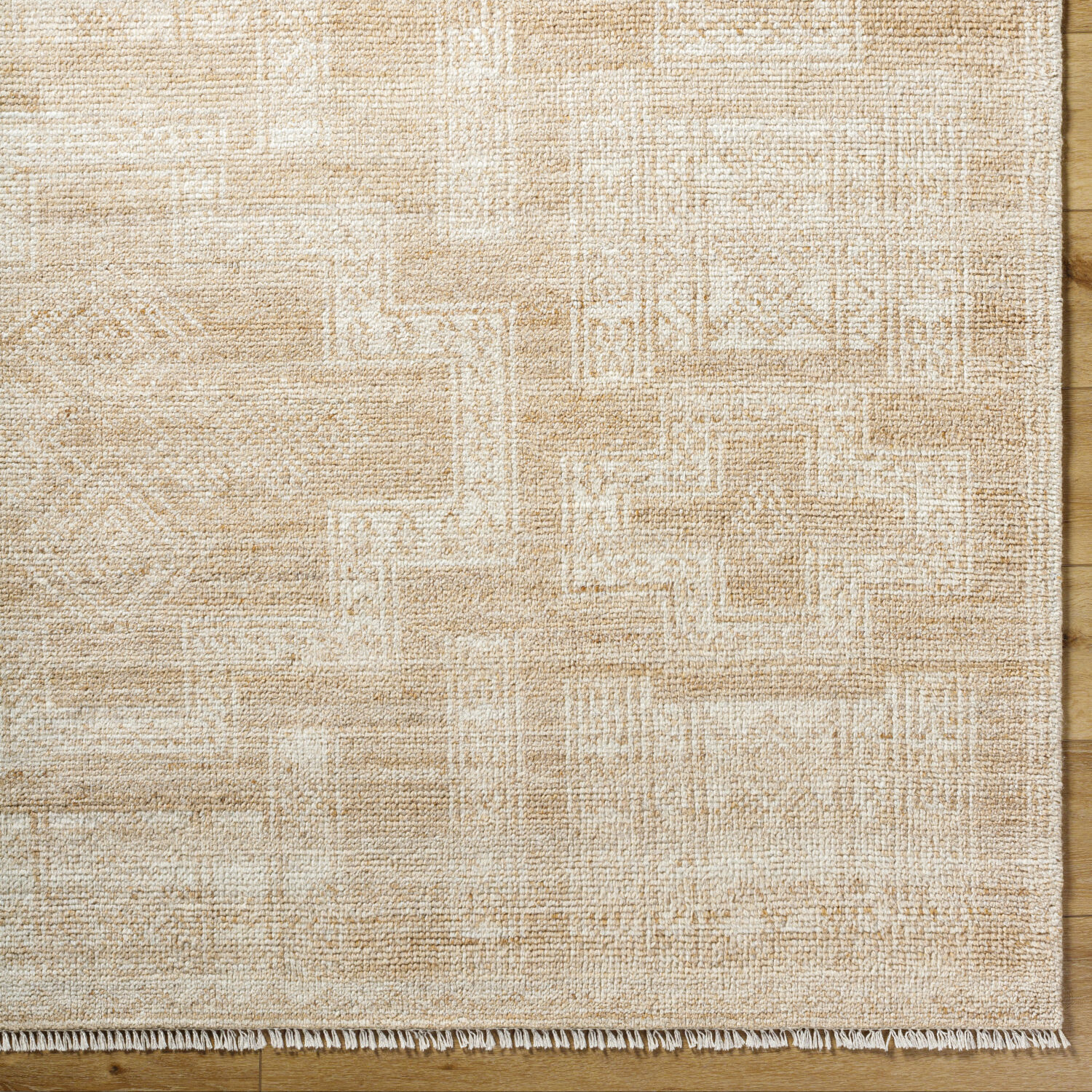 Kunal 108 X 72 inch Pearl / Natural Handmade Rug in 6 x 9