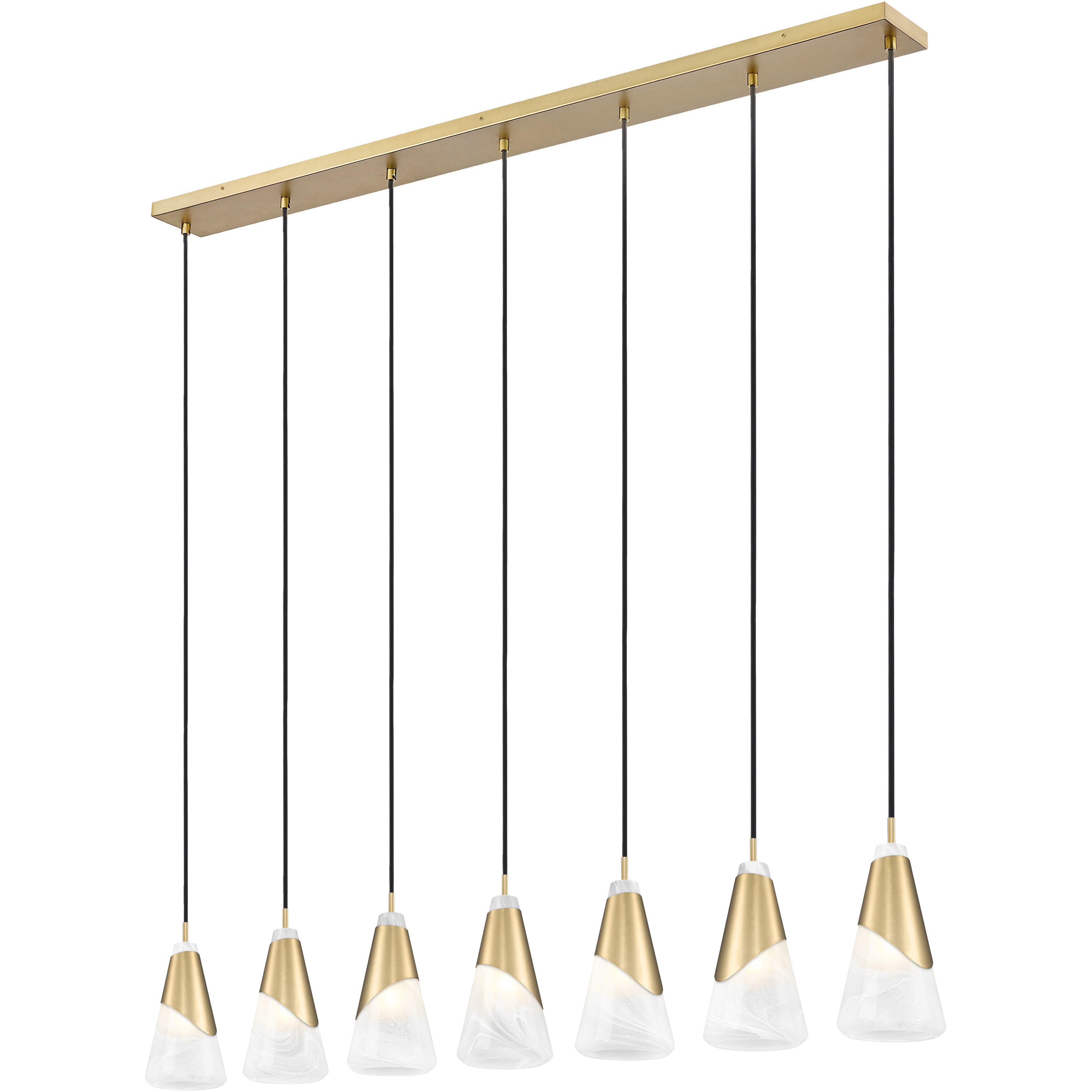 Aimie Linear Chandelier Ceiling Light in Modern Gold