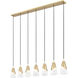 Aimie Linear Chandelier Ceiling Light in Modern Gold