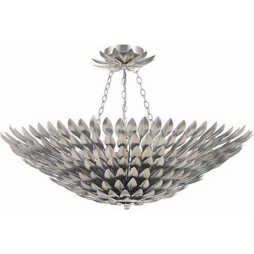 Broche 8 Light 30 inch Antique Silver Semi Flush Ceiling Light