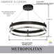 Grande Illusion LED 21.25 inch Coal with Polished Nickel Pendant Ceiling Light