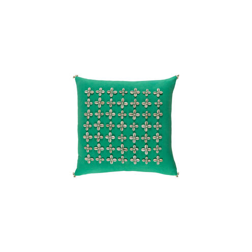 Lelei 20 X 20 inch Grass Green and Cream Pillow