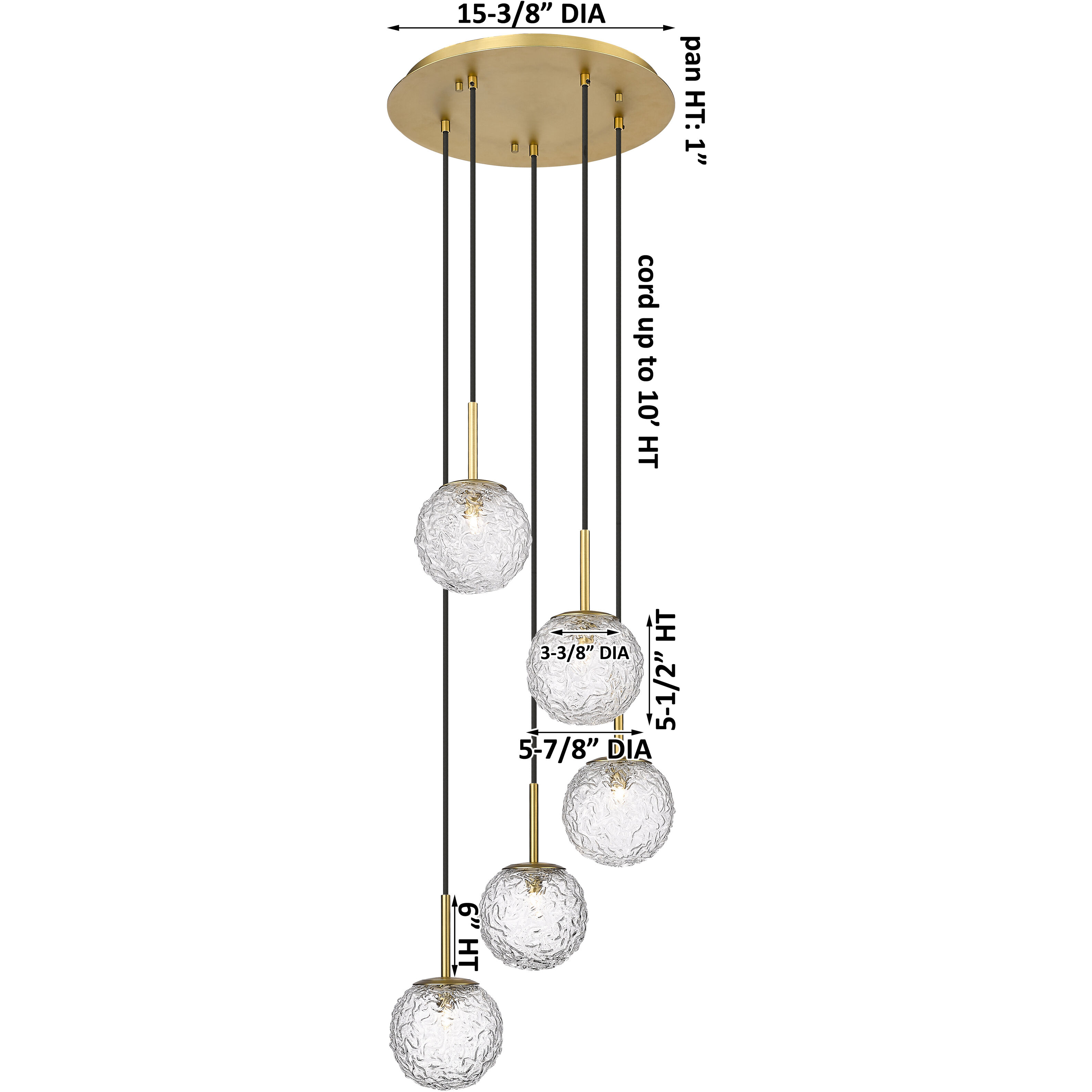Barrington 5 Light 15.75 inch Satin Nickel Mini Pendant Ceiling Light