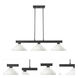 Cobalt 3 Light 46 inch Matte Black Billiard Ceiling Light in Angular Matte Opal Glass