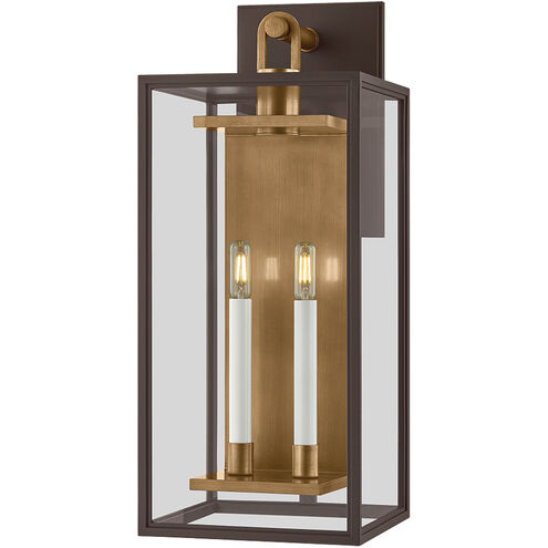Arnold 2 Light 24.25 inch Patina Brass/Textured Bronze Exterior Wall Sconce
