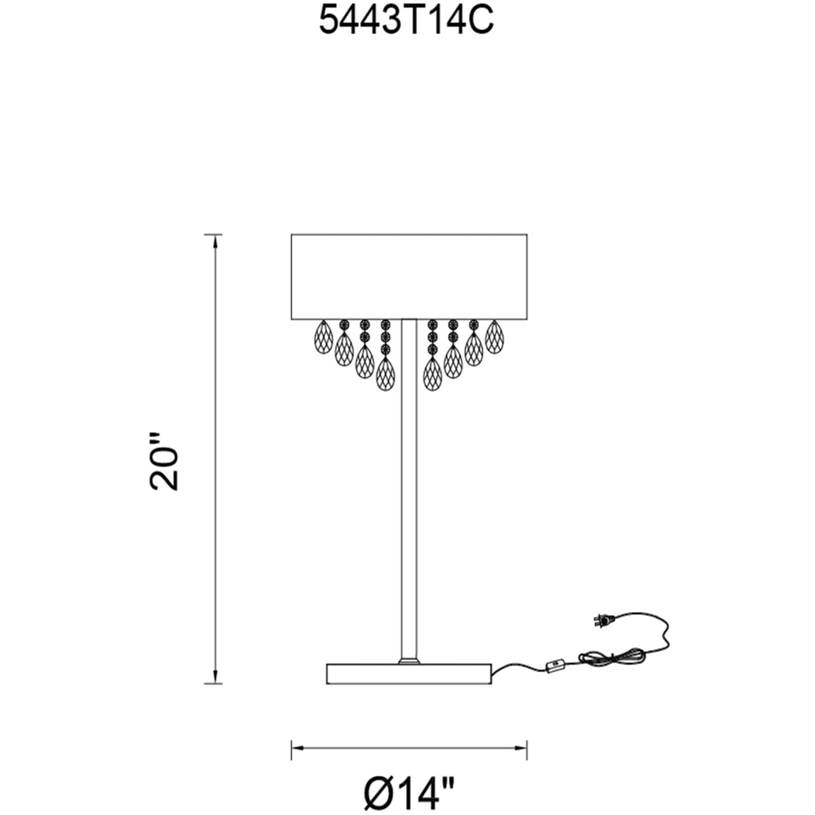 Dash 20 inch 60.00 watt Chrome Table Lamp Portable Light in Black