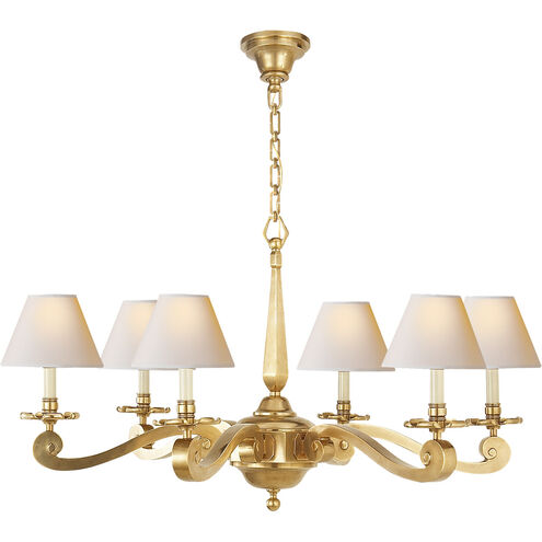 Alexa Hampton Myrna 6 Light 33 inch Natural Brass Chandelier Ceiling Light in Natural Paper